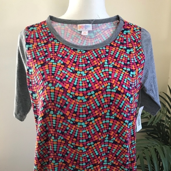 NWT LuLaRoe Julia Baseball Type Gray sleeve Dress - Picture 2 of 4